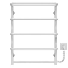 Elektryczny podgrzewacz ręczników Standard with shelf P5 500х700 Deffi stal nierdzewna (Biały, WD03, Prawe połączenie)