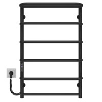 Elektrischer Handtuchwärmer Standard with shelf P6 500х800 Deffi edelstahl (Schwarz, JD03, Linker Anschluss)