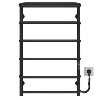 Elektryczny podgrzewacz ręczników Standard with shelf P6 500х800 Deffi stal nierdzewna (Czarny, JD03, Prawe połączenie)