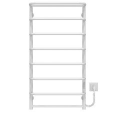 Electric heated towel rail Standard with shelf P8 500х1000 Deffi stainless steel (White, WD03, Right connection)