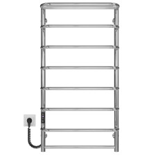 Electric heated towel rail Standard with shelf P8 500х1000 Deffi stainless steel (Chrome, JD03, Left connection)