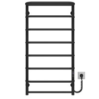 Elektrischer Handtuchwärmer Standard with shelf P8 500х1000 Deffi edelstahl (Schwarz, JD03, Richtige Verbindung)