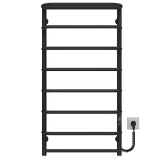 Electric heated towel rail Standard with shelf P8 500х1000 Deffi stainless steel (Black, JD03, Right connection)
