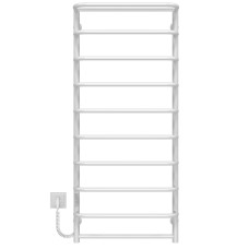 Electric heated towel rail Standard with shelf P10 500х1200 Deffi stainless steel (White, WD03, Left connection)