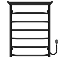 Elektryczny podgrzewacz ręczników Trapezoid with shelf R7 500х700 Deffi stal nierdzewna (Czarny, EF16, Prawe połączenie)