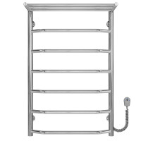 Elektryczny podgrzewacz ręczników Trapezoid with shelf R7 500х800 Deffi stal nierdzewna (Chrome, EF16, Prawe połączenie)
