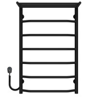 Elektryczny podgrzewacz ręczników Trapezoid with shelf R7 500х800 Deffi stal nierdzewna (Czarny, EF16, Połączenie lewe)