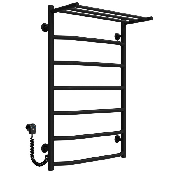 Elektrischen Handtuchwärmer kaufen Trapezium with shelf P7 500х800 Deffi edelstahl (Schwarz, EF16, Linker Anschluss) 