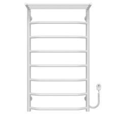Electric heated towel rail Trapezoid with shelf P8 500х900 Deffi stainless steel (White, EF16, Right connection)