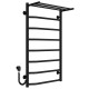 Buy an electric heated towel rail Trapezium with shelf P8 500х900 Deffi stainless steel (Black, EF16, Left connection)