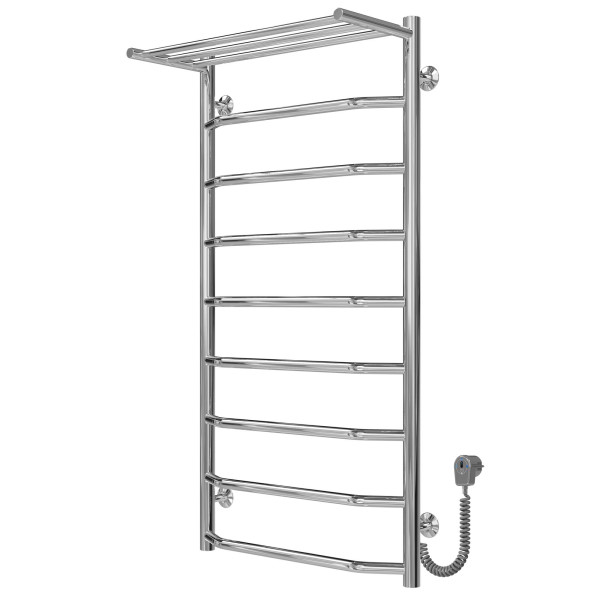 Kup elektryczny podgrzewacz ręczników Trapezium with shelf P9 500х1000 Deffi stal nierdzewna (Chrome, EF16, Prawe połączenie) 