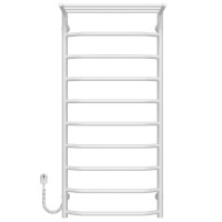 Elektryczny podgrzewacz ręczników Trapezoid with shelf P10 500х1100 Deffi stal nierdzewna (Biały, EF16, Połączenie lewe)
