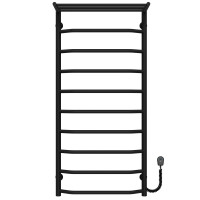 Elektryczny podgrzewacz ręczników Trapezoid with shelf P10 500х1100 Deffi stal nierdzewna (Czarny, EF16, Prawe połączenie)