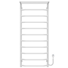Electric heated towel rail Trapezoid with shelf P11 500х1200 Deffi stainless steel (White, EF16, Right connection)