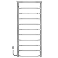 Elektrischer Handtuchwärmer Trapezoid with shelf P11 500х1200 Deffi edelstahl (Chrom, EF16, Linker Anschluss)