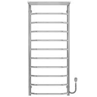 Elektryczny podgrzewacz ręczników Trapezoid with shelf P11 500х1200 Deffi stal nierdzewna (Chrome, EF16, Prawe połączenie)