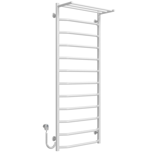 Kup elektryczny podgrzewacz ręczników Trapezium with shelf P12 500х1300 Deffi stal nierdzewna (Biały, EF16, Połączenie lewe) 
