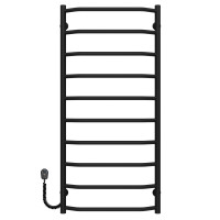 Elektrischer Handtuchwärmer Trapezium P10 500х1100 Deffi edelstahl (Schwarz, EF16, Linker Anschluss)