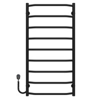 Elektrischer Handtuchwärmer Trapezium P9 500х1000 Deffi edelstahl (Schwarz, EF16, Linker Anschluss)