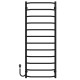 Buy electric heated towel rail Trapezium P12 500х1300 Deffi stainless steel (Black, EF16, Left connection)