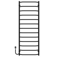 Elektrischer Handtuchwärmer Trapezium P13 500х1400 Deffi edelstahl (Schwarz, EF16, Linker Anschluss)