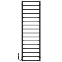 Elektrischer Handtuchwärmer Trapezium P16 500х1700 Deffi edelstahl (Schwarz, EF16, Linker Anschluss)