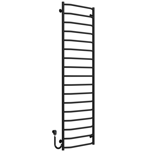 Buy electric heated towel rail Trapezium P17 500х1800 Deffi stainless steel (Black, EF16, Left connection)