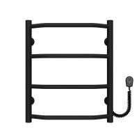 Electric heated towel rail Trapezium P4 400х500 Deffi stainless steel (Black, EF16, Right connection)