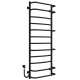 Buy electric heated towel rail Aquamix P12 500х1300 Deffi stainless steel (Black, EF16, Left connection)