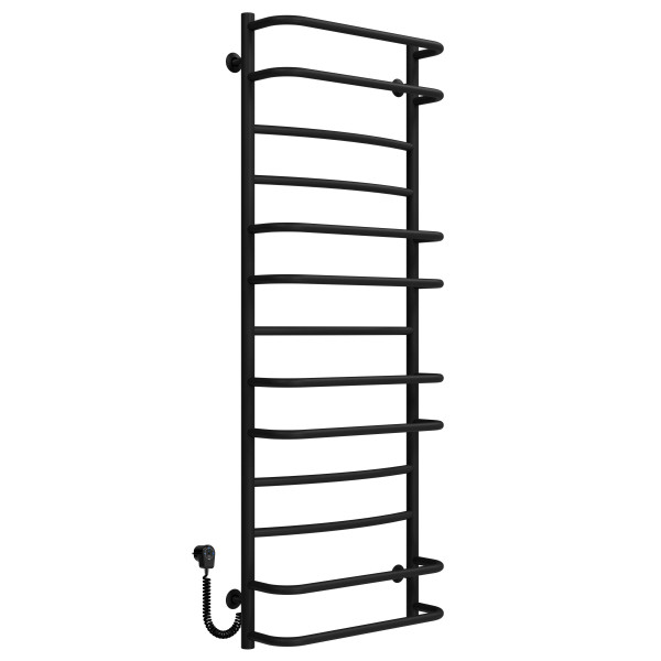 Buy electric heated towel rail Aquamix P13 500х1400 Deffi stainless steel (Black, EF16, Left connection)