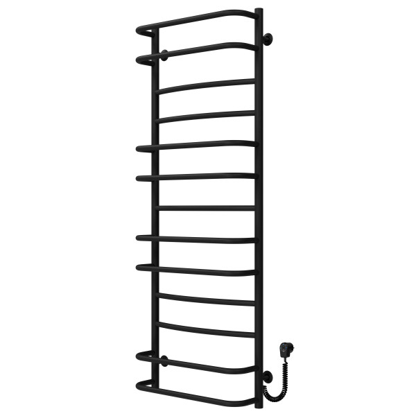 Buy electric heated towel rail Aquamix P13 500х1400 Deffi stainless steel (Black, EF16, Right connection)
