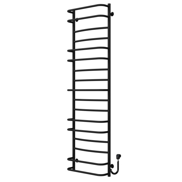 Buy electric heated towel rail Aquamix P17 500х1800 Deffi stainless steel (Black, EF16, Right connection)