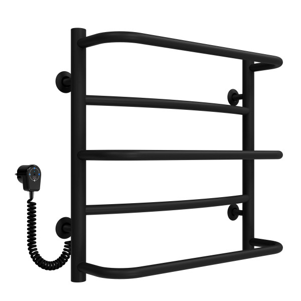 Buy electric heated towel rail Aquamix P5 400х500 Deffi stainless steel (Black, EF16, Left connection)