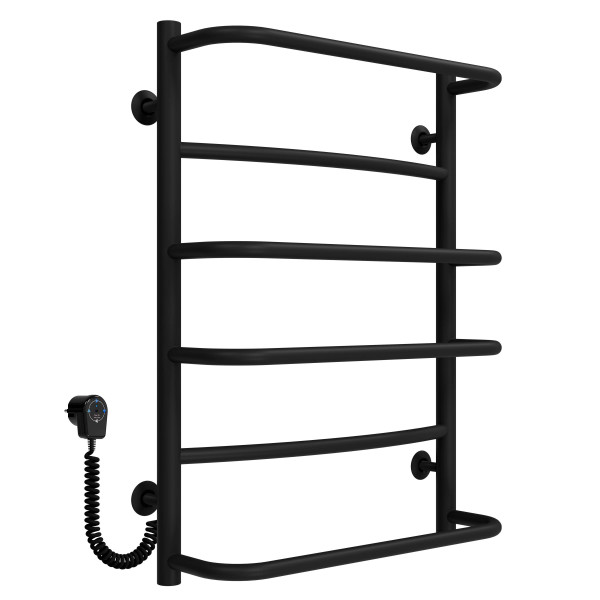 Buy electric heated towel rail Aquamix P6 500х700 Deffi stainless steel (Black, EF16, Left connection)