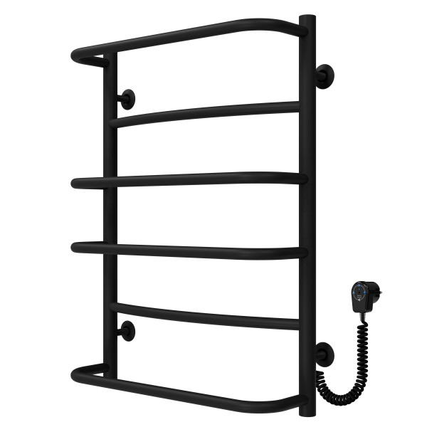 Buy electric heated towel rail Aquamix P6 500х700 Deffi stainless steel (Black, EF16, Right connection)