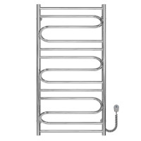 Electric heated towel rail Villa 500х1000 Deffi stainless steel (Chrome, EF16, Right connection)