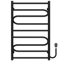 Electric heated towel rail Villa 500х800 Deffi stainless steel (Black, EF16, Right connection)