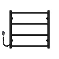 Elektrischer Handtuchwärmer Ladder P4 400х500 Deffi edelstahl (Schwarz, EF16, Linker Anschluss)