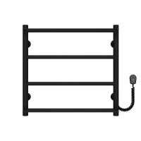 Полотенцесушитель электрический Ladder П4 400х500 Deffi нержавеющая сталь (Черный, EF16, Правое подключение)