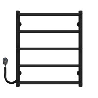 Elektryczny podgrzewacz ręczników Ladder P5 500х600 Deffi stal nierdzewna (Czarny, EF16, Połączenie lewe)