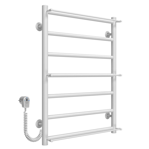 Buy electric heated towel rail Ladder P7 500х700 Deffi stainless steel (White, EF16, Left connection)