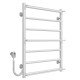 Buy electric heated towel rail Ladder P7 500х700 Deffi stainless steel (White, EF16, Left connection)