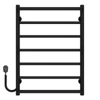 Elektrischer Handtuchwärmer Ladder P7 500х700 Deffi edelstahl (Schwarz, EF16, Linker Anschluss)