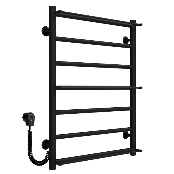 Купити рушникосушарку електричну Ladder П7 500х700 Deffi нержавіюча сталь (Чорний, EF16, Ліве підключення)