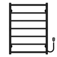 Полотенцесушитель электрический Ladder П7 500х700 Deffi нержавеющая сталь (Черный, EF16, Правое подключение)