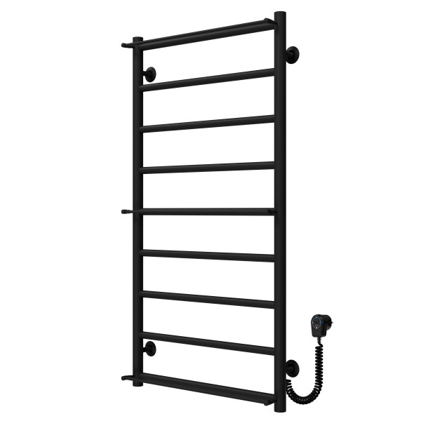 Buy electric heated towel rail Ladder P9 500х1000 Deffi stainless steel (Black, EF16, Right connection)