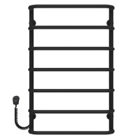Electric heated towel rail Standard P7 500х800 Deffi painted steel (Black, EF16, Left connection)
