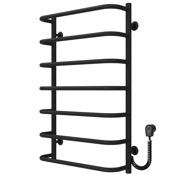 Buy an electric heated towel rail Standard P7 500х800 Deffi painted steel (Black, EF16, Right connection)