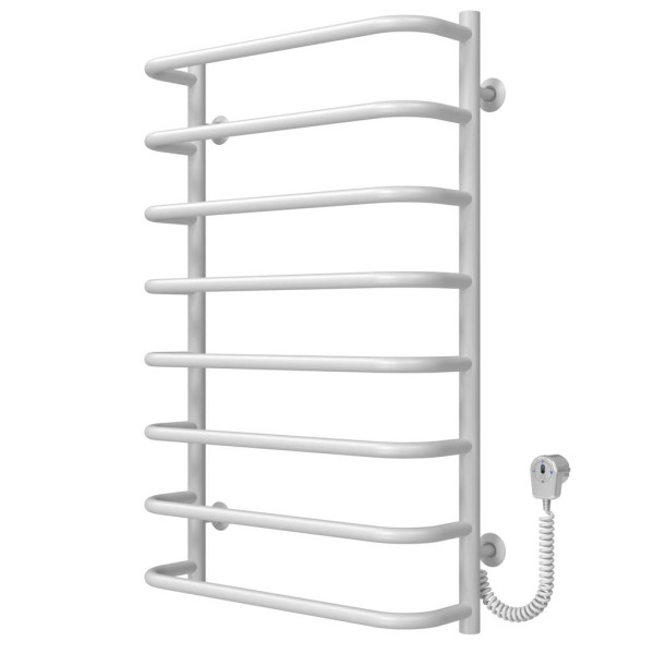 Buy an electric heated towel rail Standard P8 500х800 Deffi painted steel (White, EF16, Right connection)