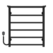 Elektrischer Handtuchwärmer Terma P6 500х600 Deffi edelstahl (Schwarz, EF16, Linker Anschluss)